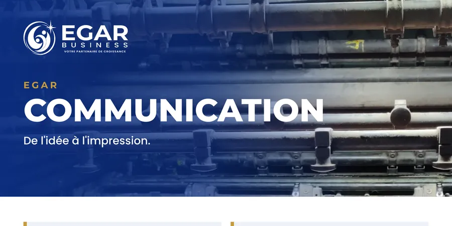 Visuel EGAR COMMUNICATION : identité visuelle, impression, grand format, digital